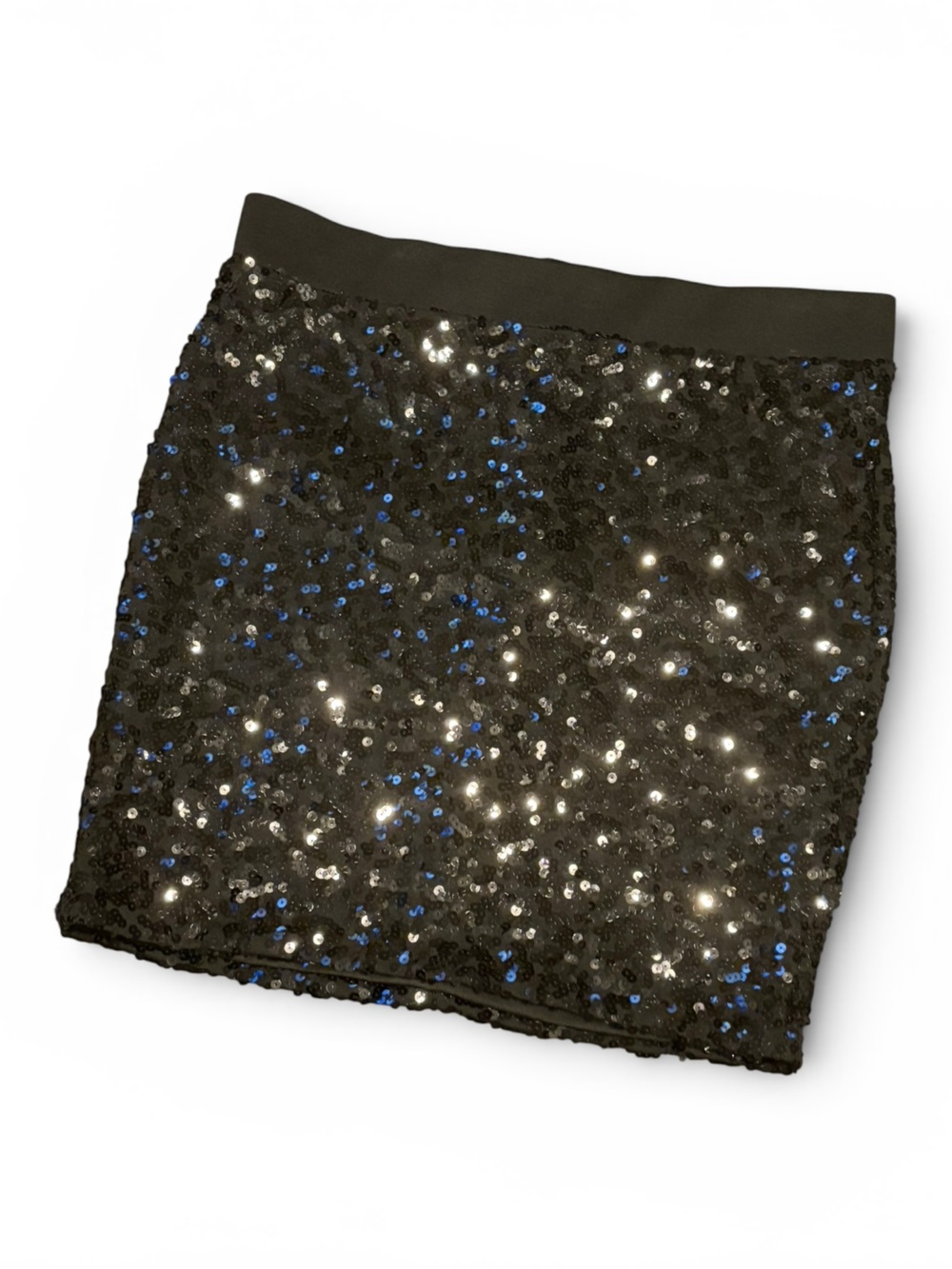 torrid Black Sequin Mini Skirt with Blue Accents